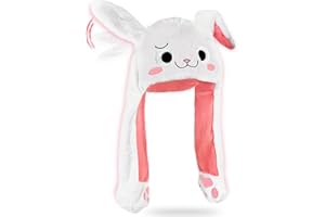 Kobataro Easter Bunny Hat Bunny Stuffed Animal Costume Plush Cap Funny Gift for Audlts Kids