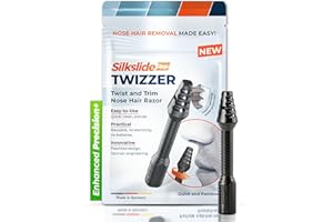 Silkslide TWIZZER, Nose Hair and Ear Hair Trimmer for Men and Women, Twist and Trim Nasal Hair Removal, German Blades, Patented Design, No Electricty or Batteries