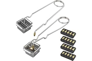 HADWOER Single Flint Striker Spark Lighter, 2PCS Flint Torch Igniter with 20 Extra Flint Refills, for Welding, Brazing, and Soldering(2 Square Flint Strikers + 20 Replacement Flints)