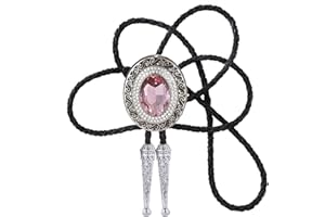 Doitby Western Bolo Tie Cowboy Bolo Ties Rhinestone Necklace Bola Tie for Men Women