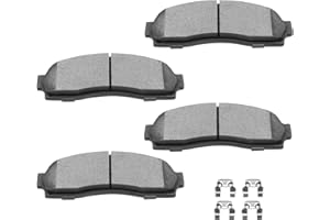 BRAKEUS D833 Front Disc Ceramic Brake Pad Set w/Hardware For Chevy Equinox,For Ford For Explorer/For Ranger,For Mazda B2300 / B3000,For Mercury Mountaineer,For Pontiac Torrent,For Saturn Vue