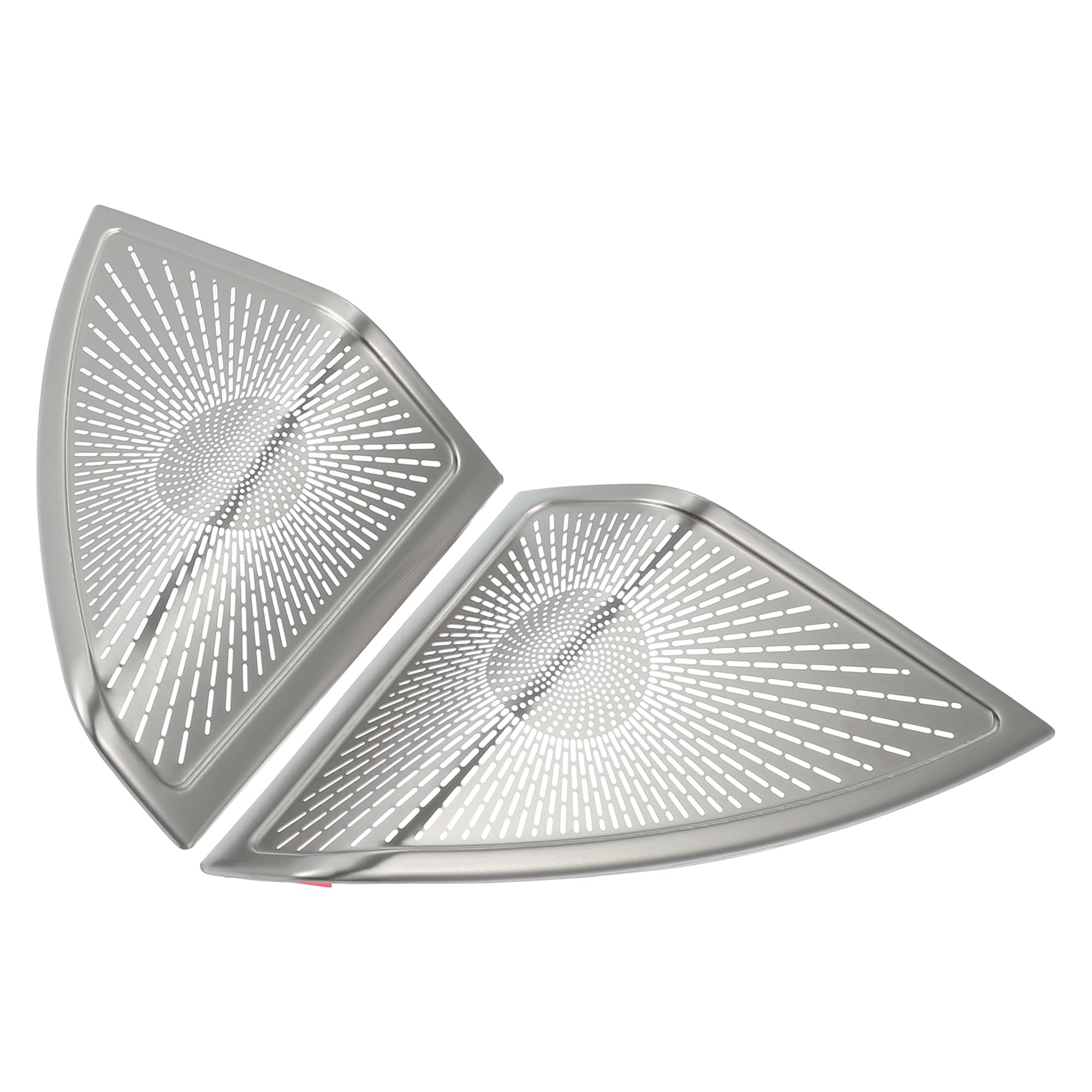 X AUTOHAUX a Pillar Speaker Frame Cover Trim Car Audio Stereo Horn Speaker Grille Fit for Mercedes Benz C Class W205 S205 2015-2021 Silver Tone - Pack of 2