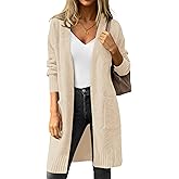 PRETTYGARDEN Women's Long Oversized Cardigans 2026 Fall Trendy Long Sleeve Open Front Chunky Sweater Knit Winter Clothing