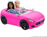 Barbie Convertible 2-Seater Vehicle Pink Car with Rolling Wheels HBT92 view 5
