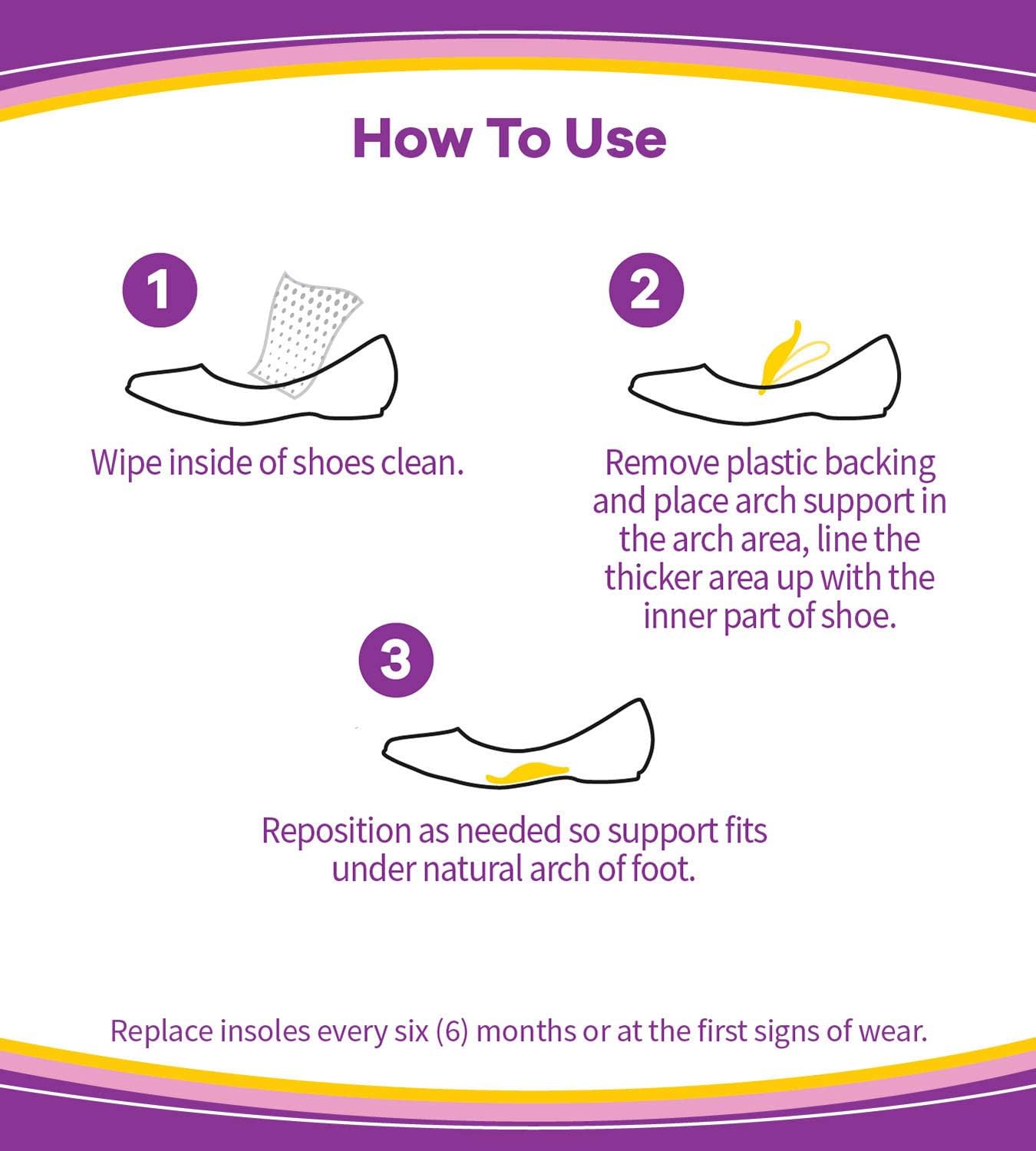 Dr. Scholl's HIDDEN ARCH SUPPORTS for Flats (One Size) // Discreet Supports with Soft Gel Comfortably Support Arches to Prevent Arch Pain often Associated with Flat, Weak, Fallen or High arches: Health & Personal Care
