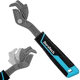 DURATECH 8-Inch Self-Adjusting Wrench, Multifunctional Self-Locking Wrench | Adjustable Size 3/8"-1"(9-25mm), Cr-V Steel, Non-Slip TPR Handle, Versatile Tool For Home Repair, Mechanic and DIY Projects