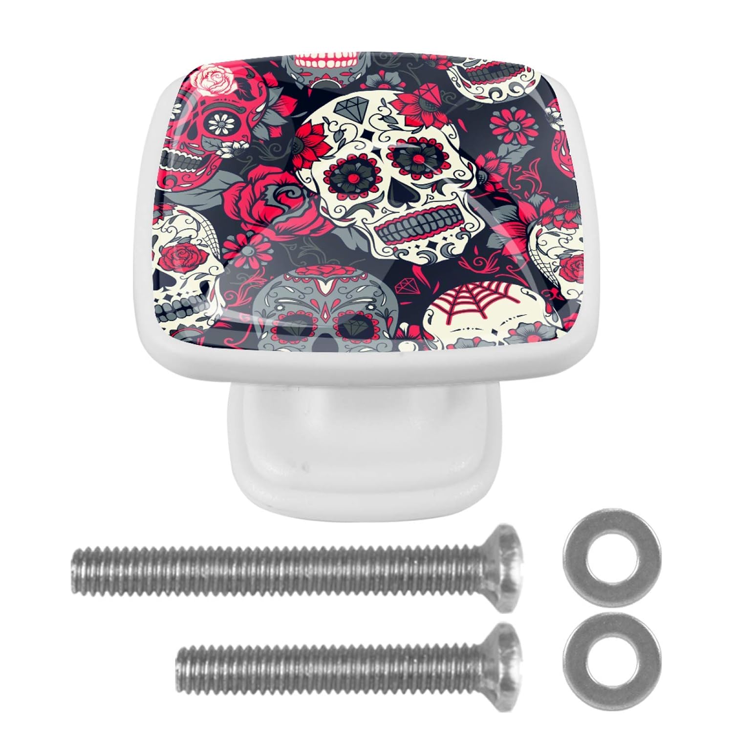 Möbelknöpfe Rosenroter Schädel Kommode Schubladenknopf Ästhetische