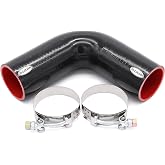 Taukealugs 90 Degree Elbow Coupler Silicone Hose 4-Ply ID 2.25-inch(57mm) | Reinforced 4-layer Wall Thickness 5mm,with 2 Pcs T-Bolt Clamp,Length 120mm,for Automotive Turbo,Intercooler,Intake Piping