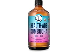 Health-Ade Organic Kombucha Tea, Bubbly Rose, 12-Pack (16 Fl Oz Bottles), Non-GMO, Vegan, Gluten-Free, Fermented Drink with Living Probiotics