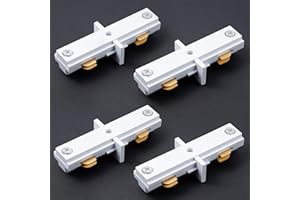 Enhon 4 Pack Replacement for H Track Dead End I Connector Compatible with WAC Lighting H Track Systems, 3 Wire 1 Track Lighting Replacement for H Track System Track Lighting Accessories (White)