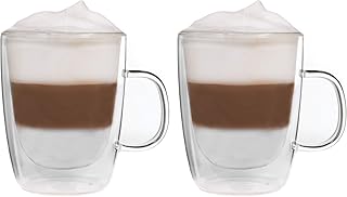 Snobby 2X 450ml doppelwandige Tassen/Thermotassen/Glastassen/Teetassen/Kaffeetassen mit Schwebeeffekt by Feelino