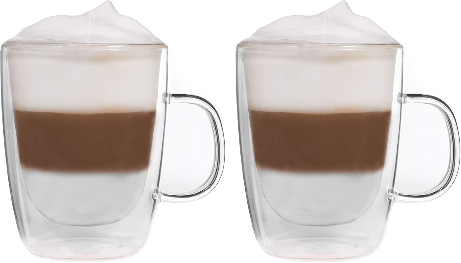 Snobby 2X 450ml doppelwandige Tassen/Thermotassen/Glastassen/Teetassen/Kaffeetassen mit Schwebeeffekt by Feelino
