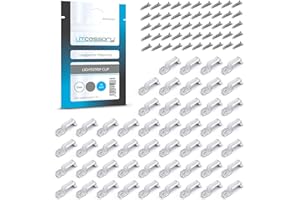 Litcessory Lightstrip Mounting Clip for Philips HUE Lightstrip - 50 Pack, Transparent, Strong, Removable - Includes Wood Screws - Easy Installation