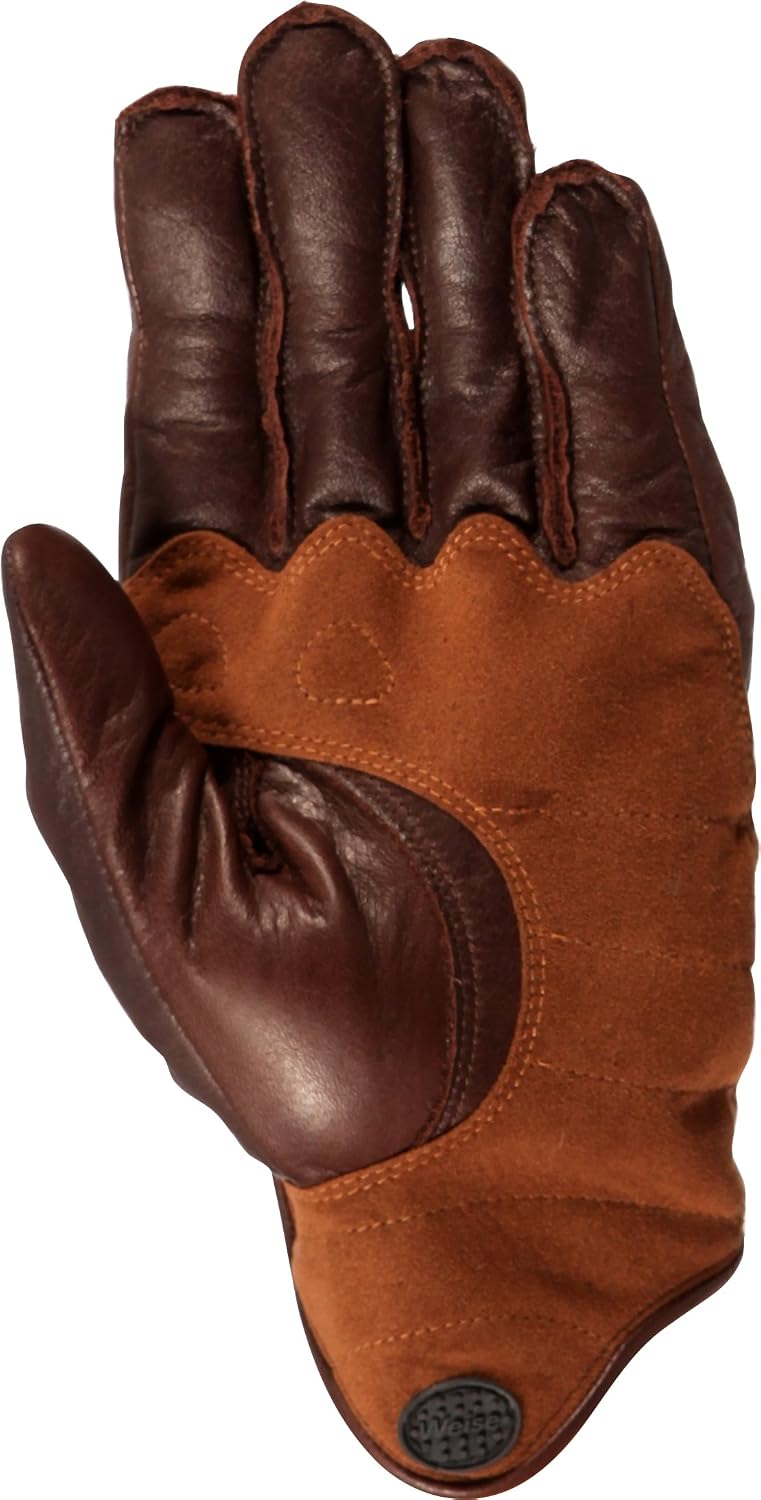 WEISE Victory Goat Leather TPU Armour Motorcycle Gloves (Brown, M) - Image 4