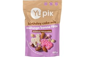 Yupik Birthday Cake Mix, 185 g, Sweet Snacks, Festive Blend with Sprinkle Sugar Cookies, Shortbread, Chocolate Almonds, Choco