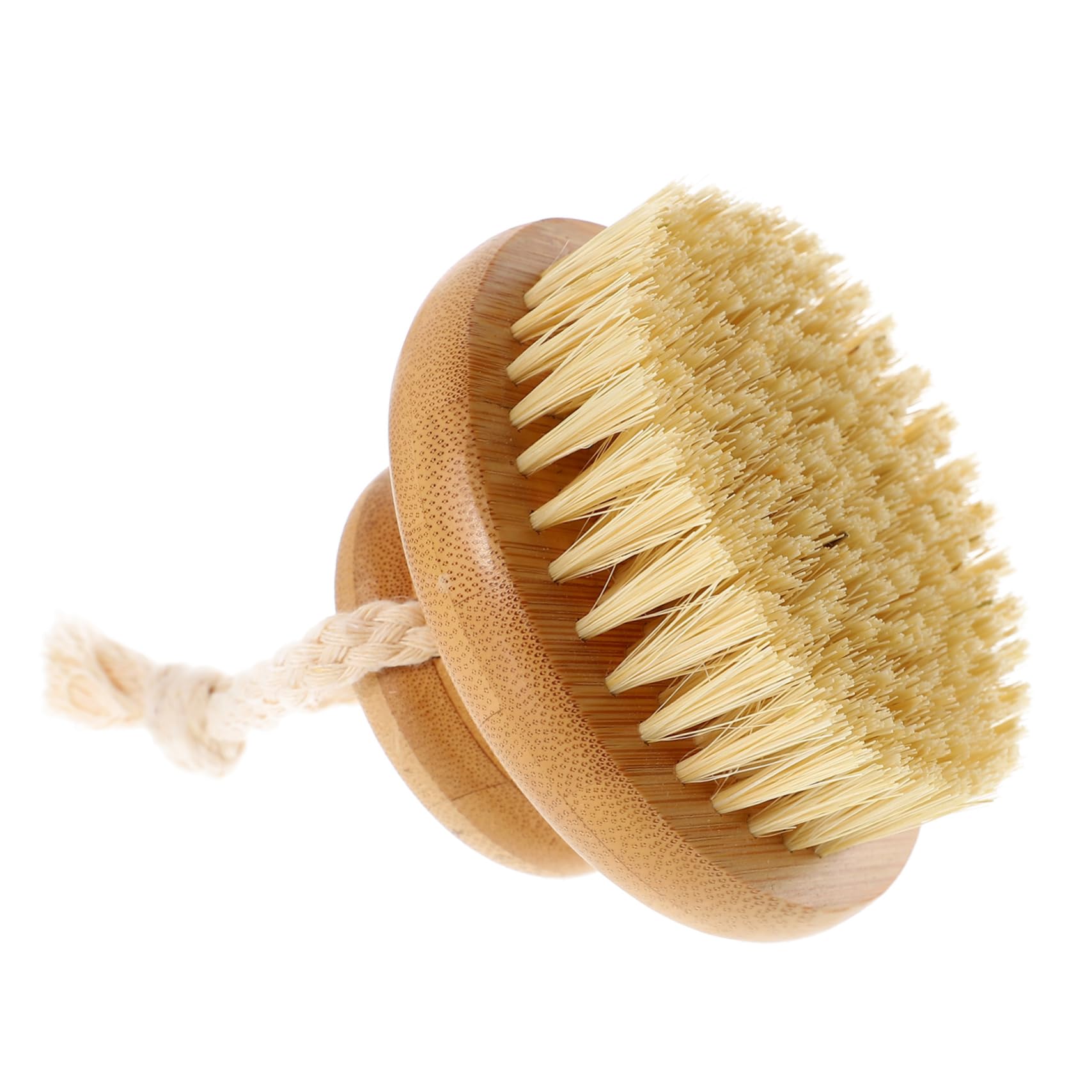 Beatifufu Bamboo Round Bath Brush Natural Exfoliating Skin Brush for Shower Ideal for Body Scrubbing and Exfoliation for Daily Use in Bathroom