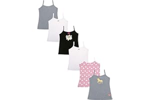 DChica Girls Strap Camisole, Sleeveless Tank Top, Cotton Stretch Undershirts Inner Cami