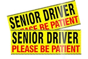 PICASSOSKY Senior Driver Car Magnet - Reflective Please Be Patient Sign for Vehicle