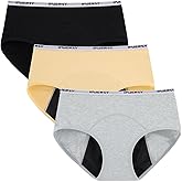INNERSY Period Underwear for Teens Girls Cotton Leak-Proof Menstrual Panties 3-Pack