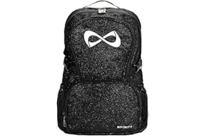Nfinity Sparkle Backpack for Cheerleaders – Glitter Finish, Lightweight and Durable, with Ample Storage and Adjustable Straps