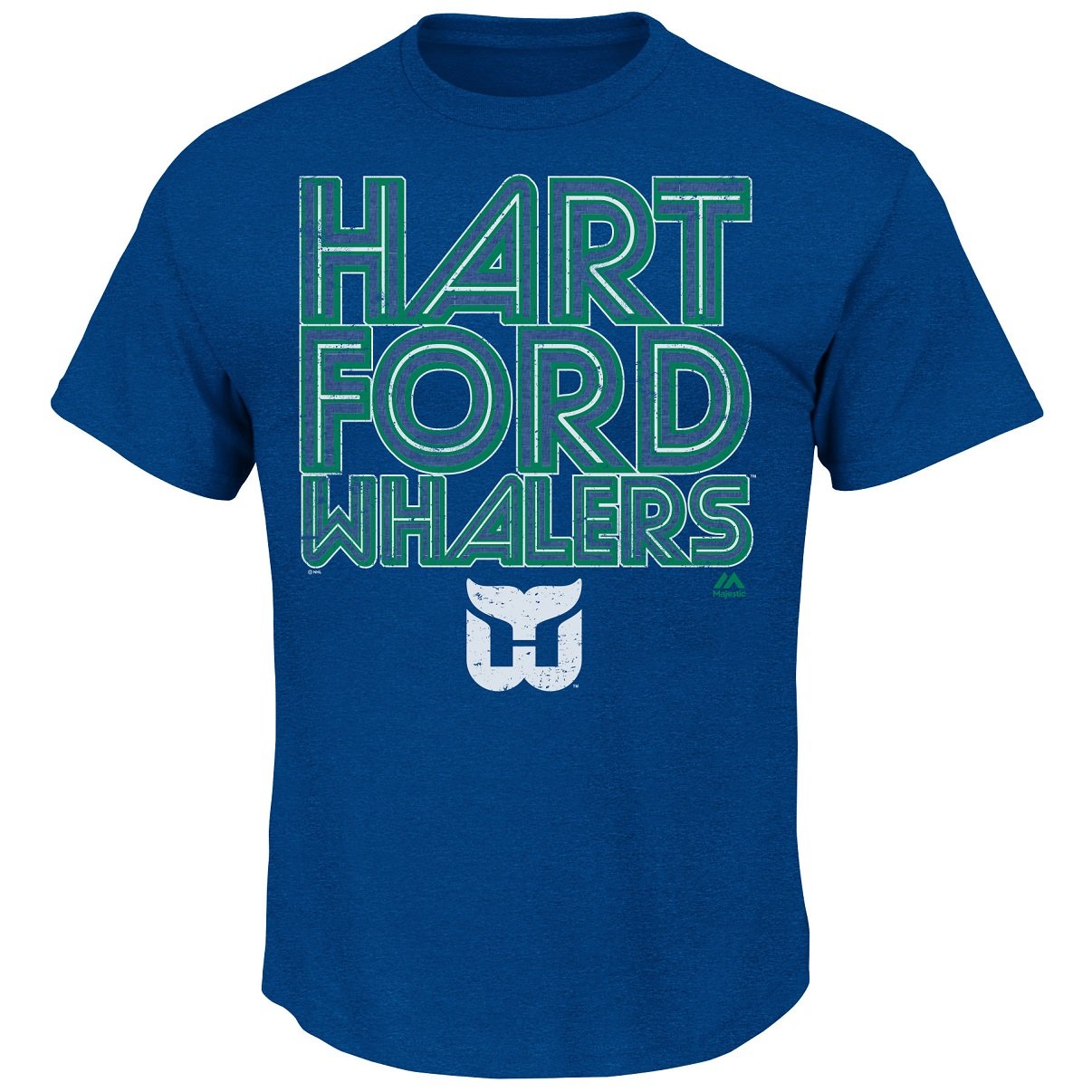 Hartford Whalers Blue Sudden Death Vintage Heathered T Shirt | Zilem