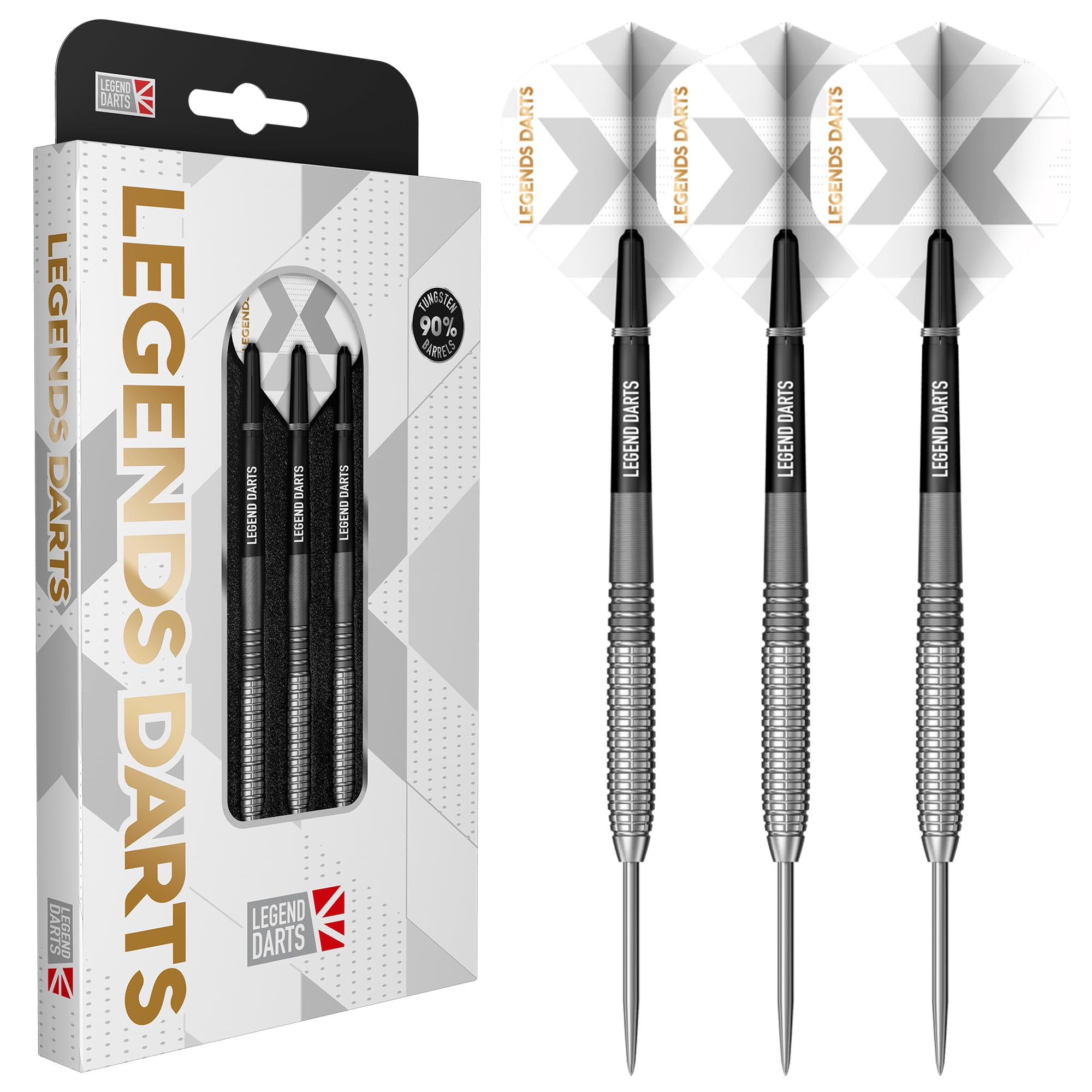 Legend Darts | Steel Tip Darts Set | 90% Tungsten | Pro Series | V24 | Micro Rear | Available in Multiple Weights. (25, Grams)