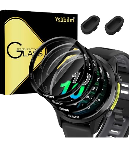 Coque De Protection Avec Verre Trempé Pour Garmin Forerunner 970 - 2 Pièces (transparent+noir) + Bouchons Silicone - 7