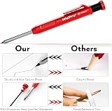 Nicpro 3 Pack Carpenter Pencil with Sharpener 39 Refills Deep Hole Marker view 8