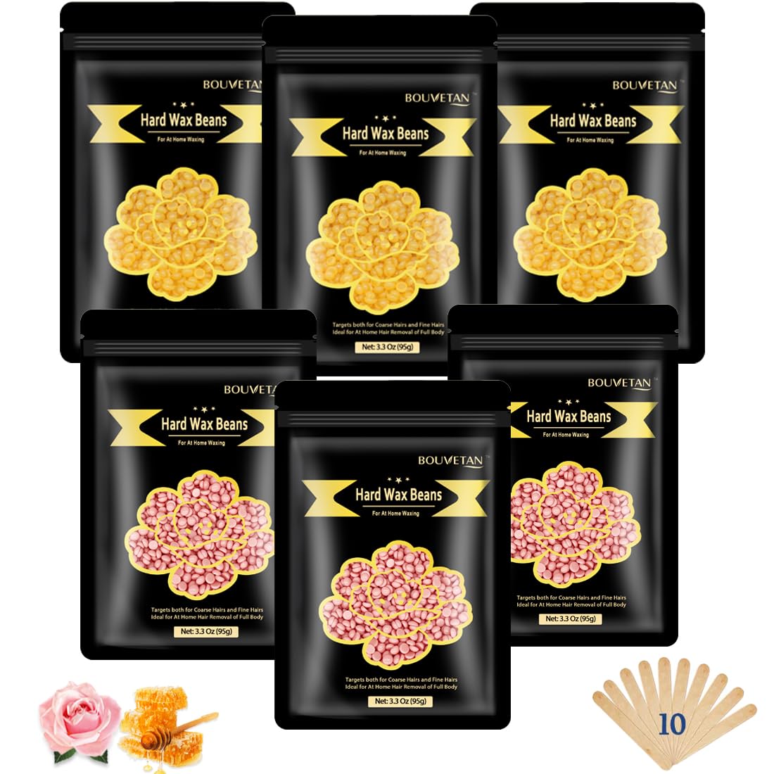 Hard Wax Beads, Bouvetan 1.3Lb/21oz Wax Beans for