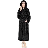 PAVILIA Women Hooded Plush Soft Robe | Fluffy Warm Fleece Sherpa Shaggy Bathrobe