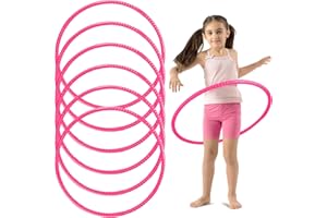 Liengoron 6PCS Toy Hoop Bundle Pack Color Toy Hoop for Kids Exercise Ring Toy Fitness Hoops Snap Together Detachable Adjustable Weight Size Plastic Hoop Exercise Hoops for Sports