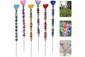 140Pcs DIY Fairy Wand Beaded Garden Stakes Kit Fairy Wands Kit for Different Festivals Fairy Garden Accessories Outdoor Fairy