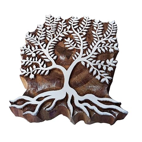 Royal Kraft Indisch Drucken Blöcke Groß Belaubter Baum Gestalten Großer Holz Stempel