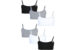 Limited Too Girls' Training Bra - 6 Pack Sports Bra with Adjustable Straps (6-16)