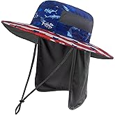 BASSDASH UPF 50+ Sun Fishing Hat Water Resistant with Detachable Neck Flap