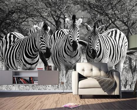 Amazon Co Jp Bzdhwwh カスタム 3d 壁紙 白黒 ゼブラアニマル フレスコ 壁紙 ソファ Tv 背景 壁紙 3d用 ホーム キッチン