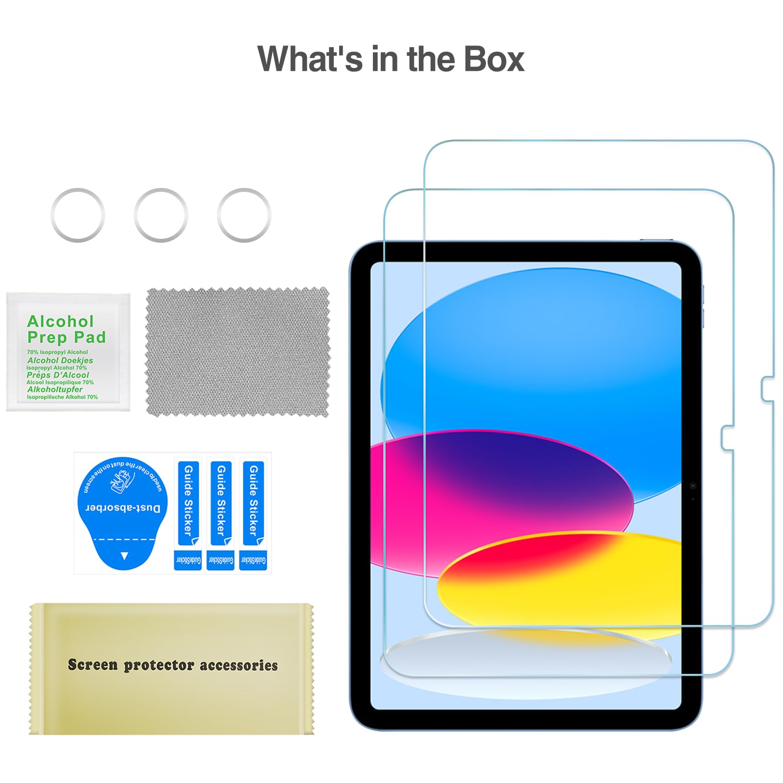 ProCase 2+3 Pack Tempered Screen Protector for iPad (A16) 11th 2025 | iPad 10th Generation | with Camera Lens Protector | Protective Glass Film Guard | for iPad 11