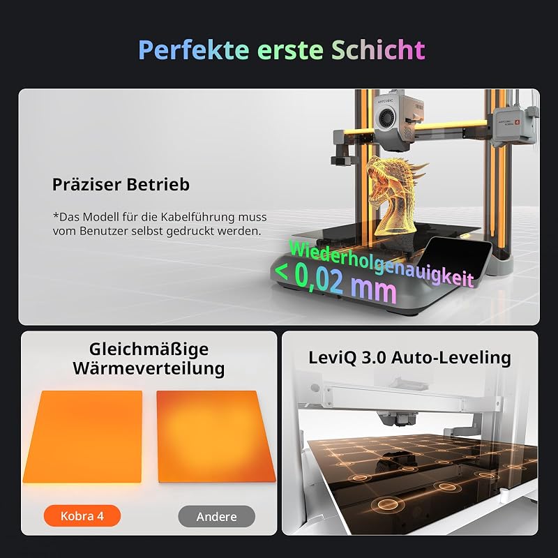 Kobra 4 3D Drucker Auto Nivellierung, Einfach zu bedienen