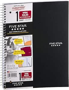 Mead five Star 1 subject wide ruled notebook (043100052005)