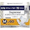 NorthShore Supreme Tab-Style Briefs for Men and Women (White, Medium, 60 Count)