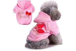 Jecikelon Winter Dog Hoodie Sweatshirts Warm Clothes for Small Dogs Chihuahua Coat Puppy Clothing Cat Custume (Medium, Y01-Pink)