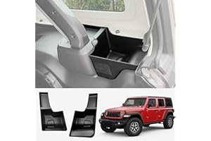 Utiiy Trunk Side Storage Bin Fit for 2024 Jeep Wrangler JL JLU 4XE, Cargo Organizer Tray Wheel Well Storage Box for 2024 Wrangler JL 4 Door Accessories, 2PCS No Screws(Left+Right)