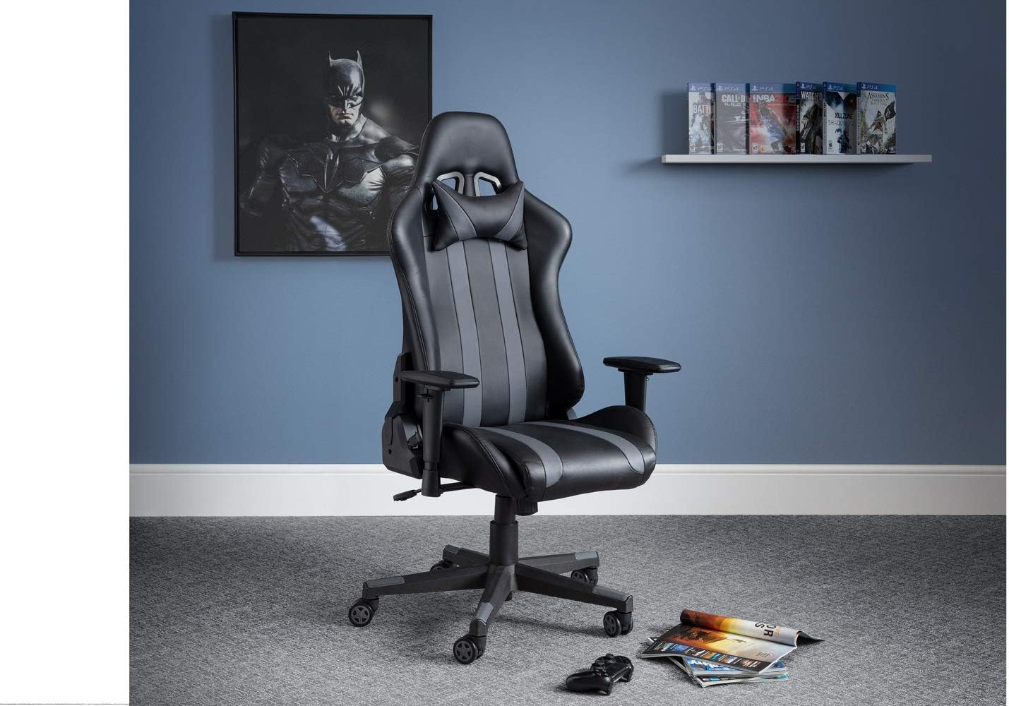 Meteor Gaming Chair, Black and Grey - Image 4