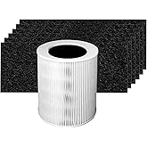 HP670 Filter Compatible with Hunter HP670 Air Purifier - 1 Pack H13 True Hepa and 6 Pack Activated Carbon Pre-Filter part # H-HF670-VP | Capable of Capturing Dust Pet Dander, Ideal for Room