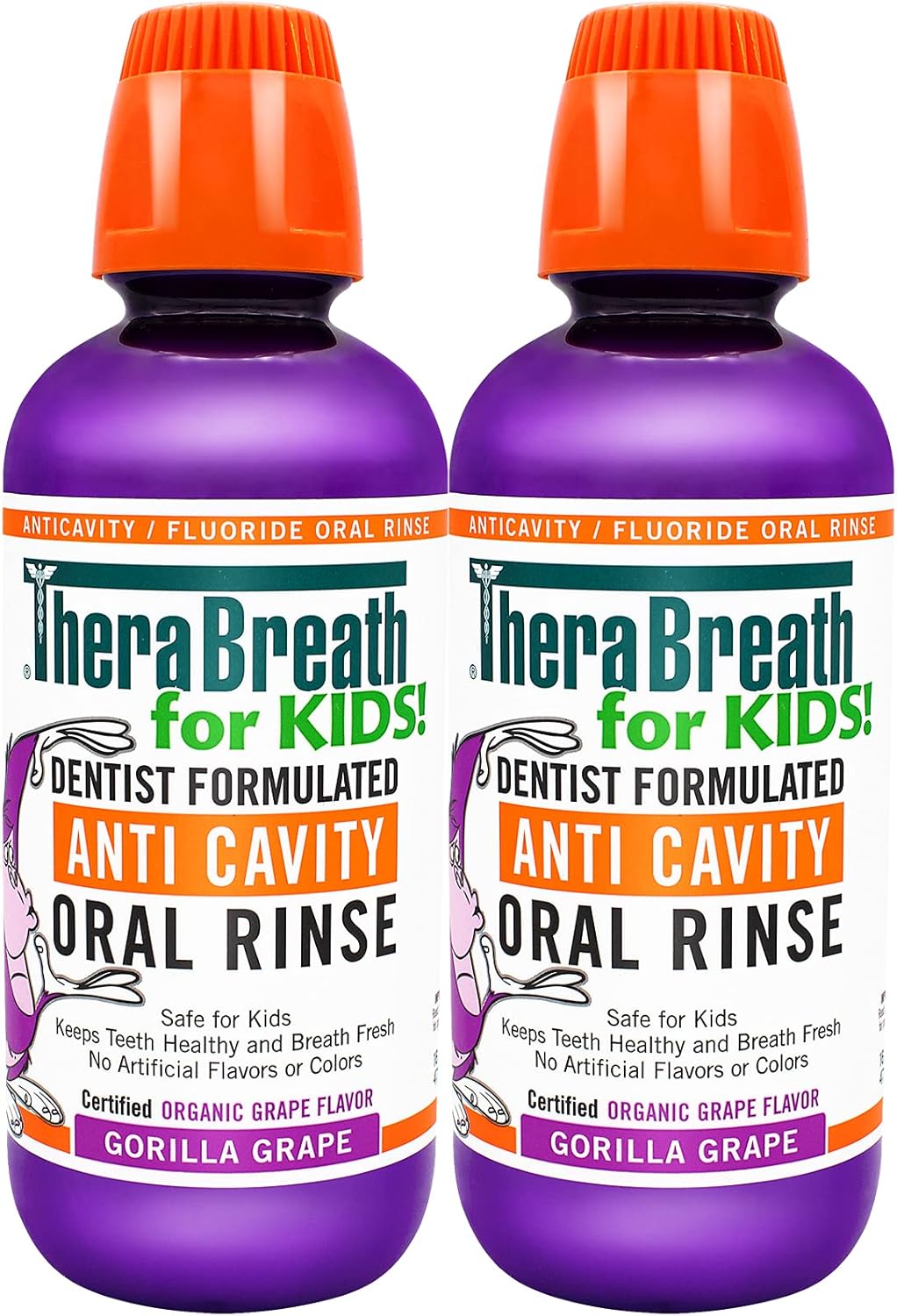 TheraBreath kids anticavity Oral Rinse, Organic gorilla Grape Flavor