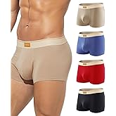 Arjen Kroos Men's Cotton Boxer Briefs Breathable Pouch Underwear 4 Pack