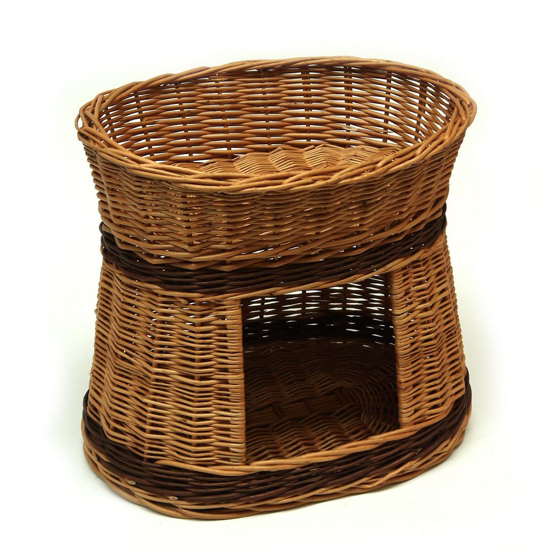 Prestige Wicker Oval Two Tier Pet Bed Basket House