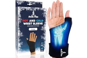 Arctic Flex Wrist & Thumb Ice Pack Wrap - Extra Strength Hot & Cold Therapy - Reusable Hand Freeze Sleeve - For Arthritis, Carpal Tunnel, Surgery, & Pain Relief (Fits Left & Right)