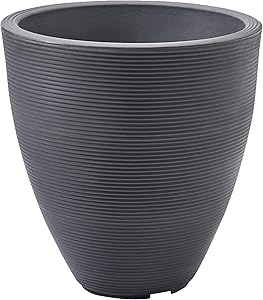 Crescent Garden Delano Tall Planter, Modern Indoor & Outdoor Plant Pot, (Slate)