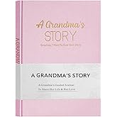 Artmag Grandma's Life Story Journal Family Keepsake Book Linen Hardcover for Grandma to Share Her Memories, with 250+ Prompt Questions Gift for Birthday Mother's Day Christmas (Pink)